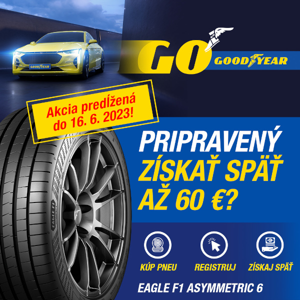 Kúp sadu letných alebo celoročných pneumatík značky goodyear a získaj späť až 60€