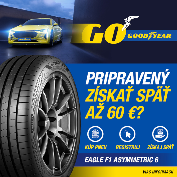 Kúp sadu letných alebo celoročných pneumatík značky goodyear a získaj späť až 60€