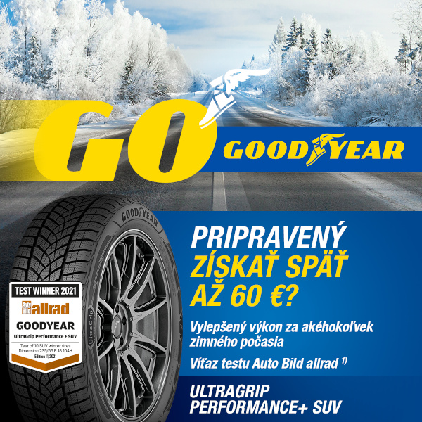 Kúp sadu zimných alebo celoročných pneumatík značky goodyear a získaj späť až 60€